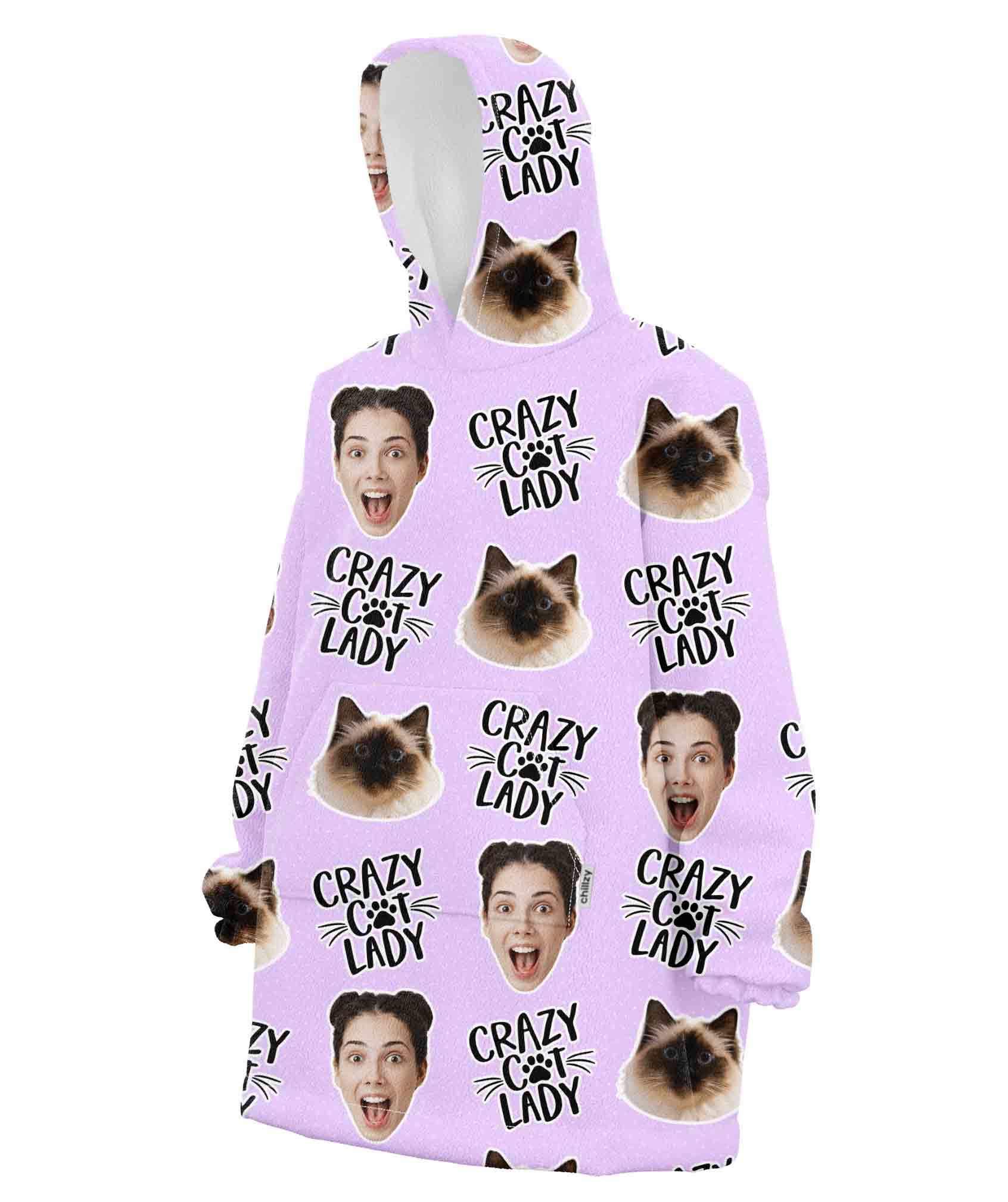 Crazy Cat Lady Chillzy Hoodie Blanket