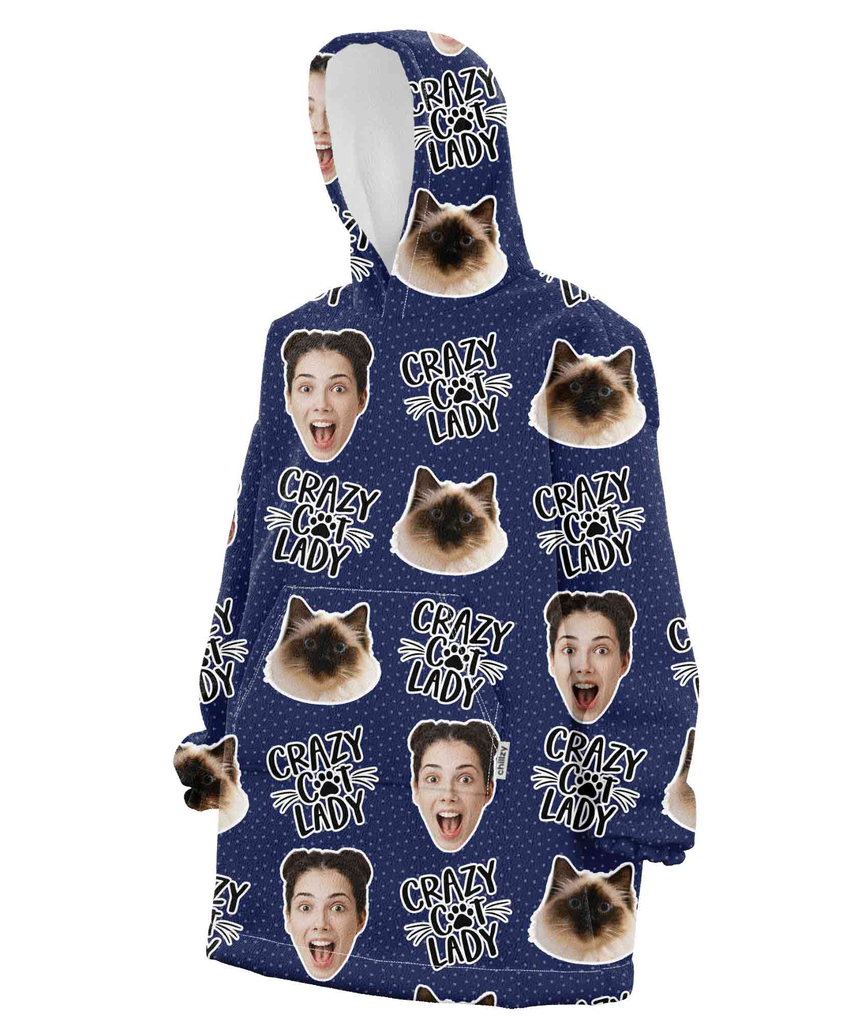 Crazy Cat Lady Chillzy Hoodie Blanket