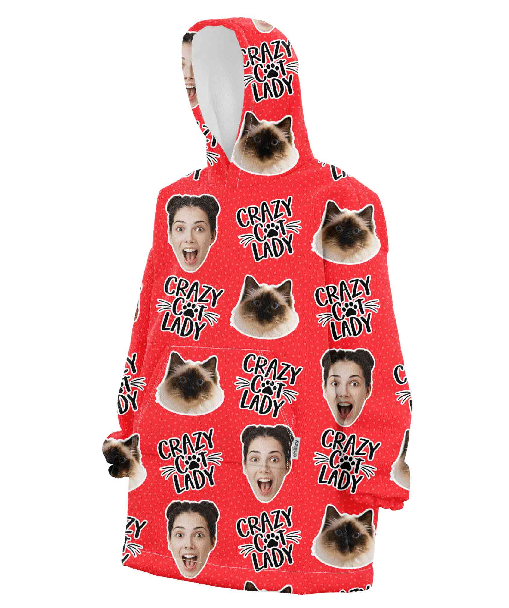 Crazy Cat Lady Chillzy Hoodie Blanket