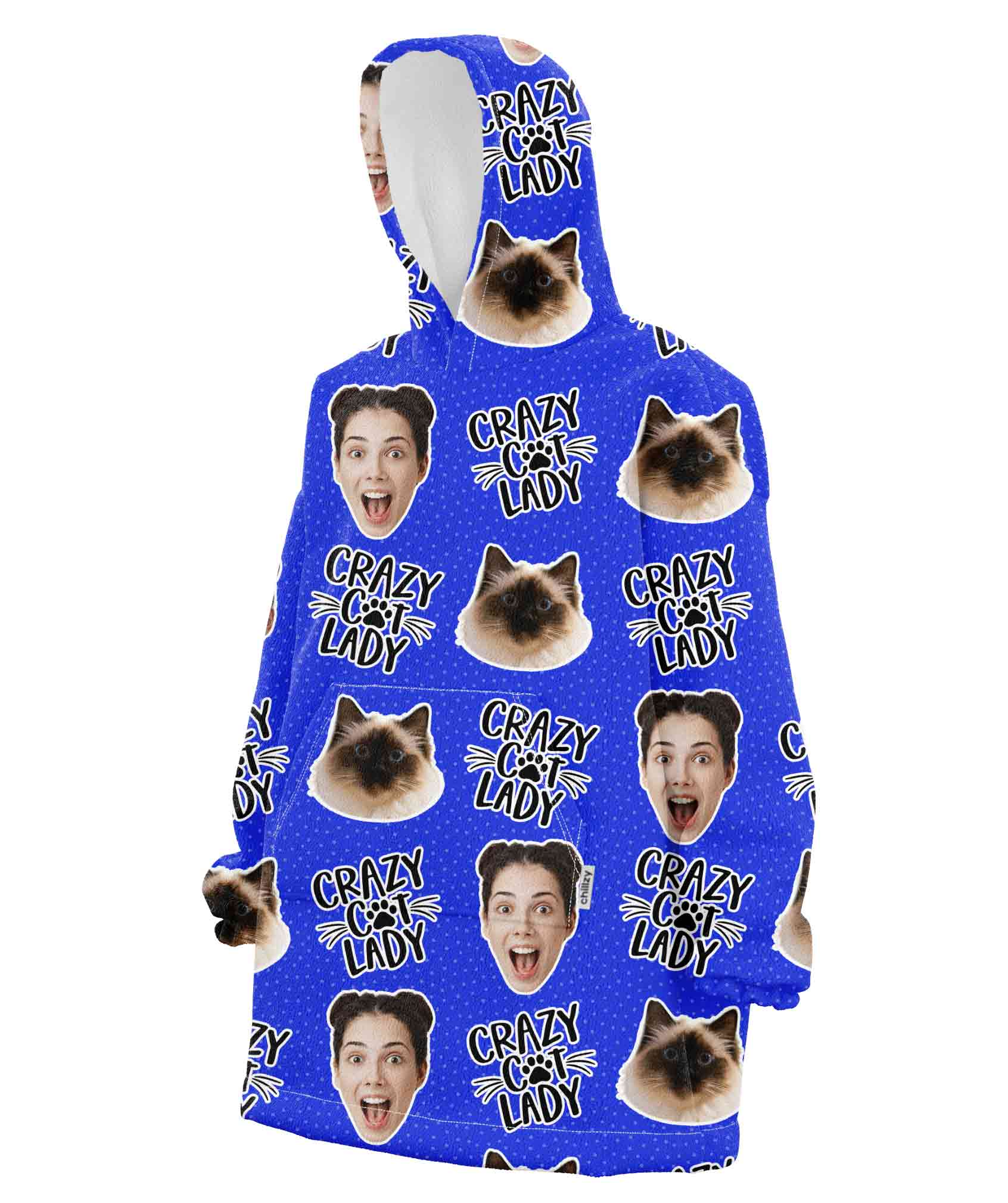 Crazy Cat Lady Chillzy Hoodie Blanket
