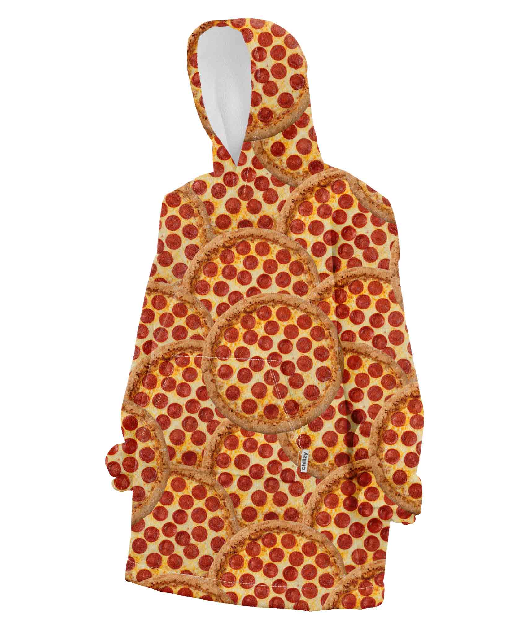 Pizza Pepperoni Adult Chillzy Hoodie Blanket