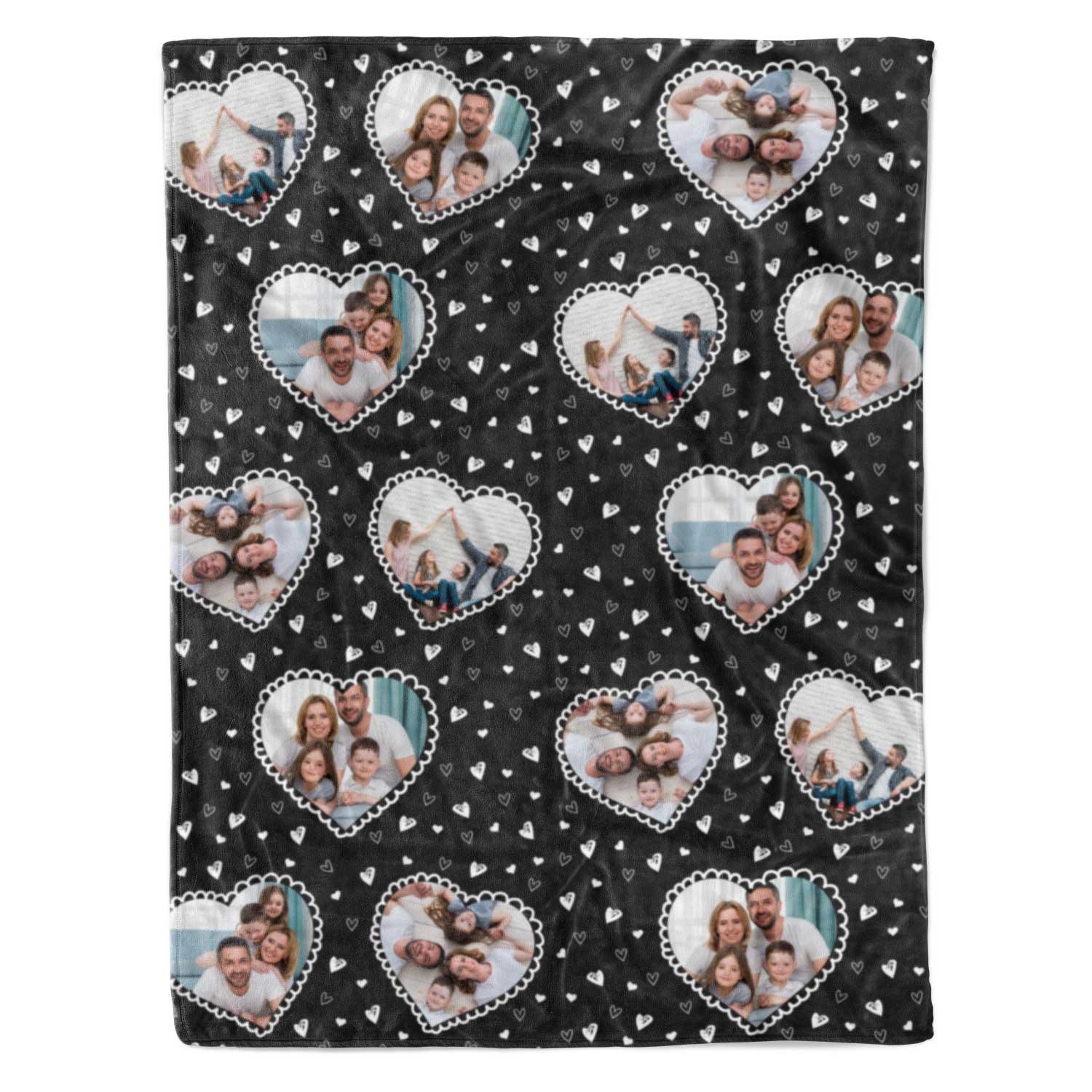 Lace Heart Photo Collage Personalised Blanket