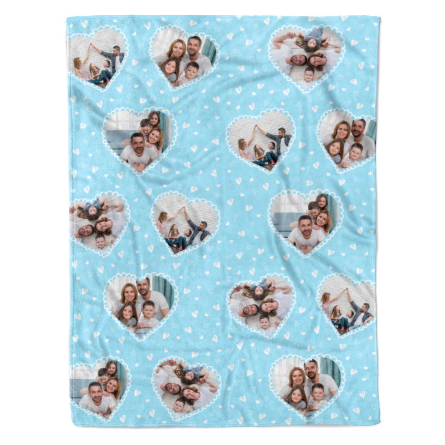 Lace Heart Photo Collage Personalised Blanket