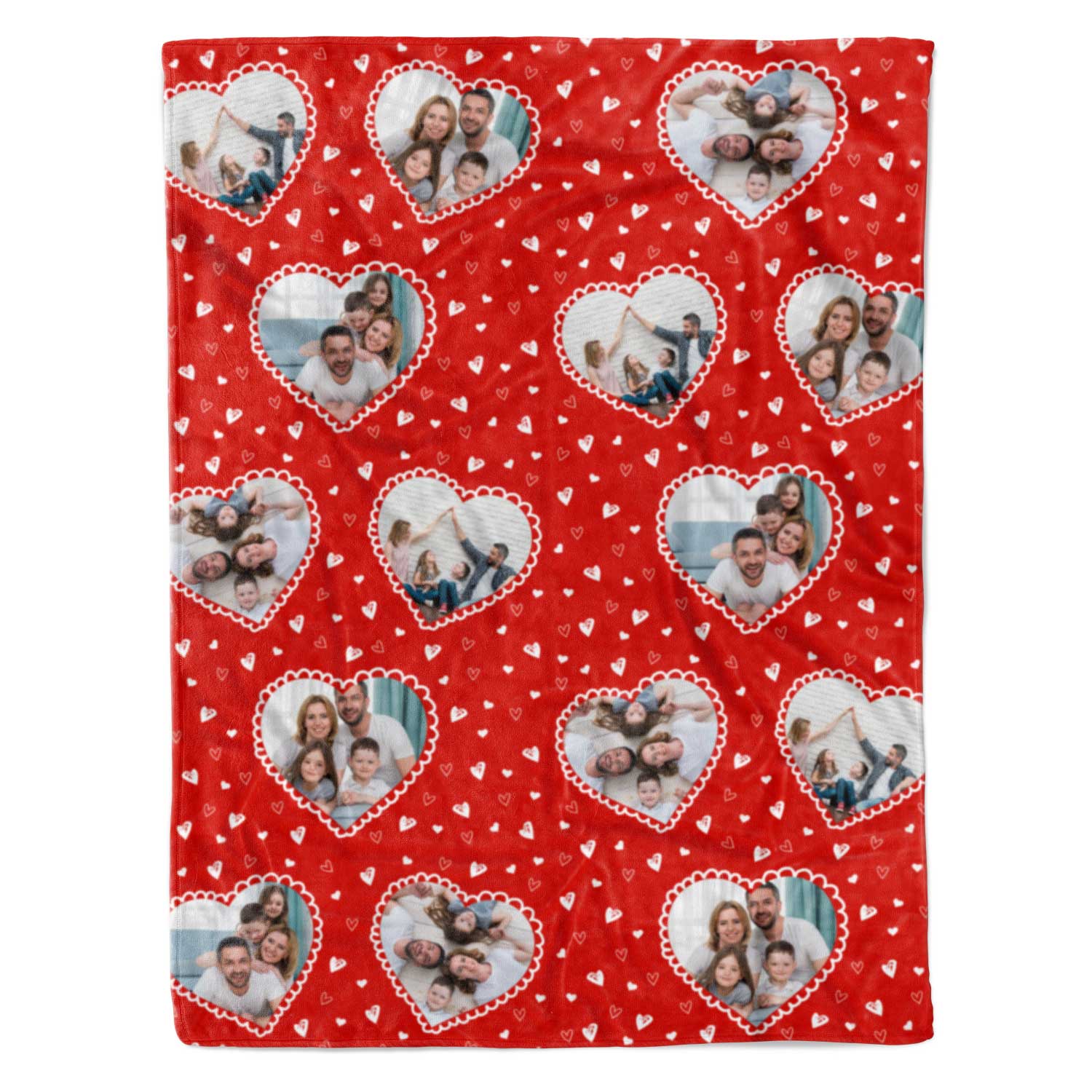 Lace Heart Photo Collage Personalised Blanket