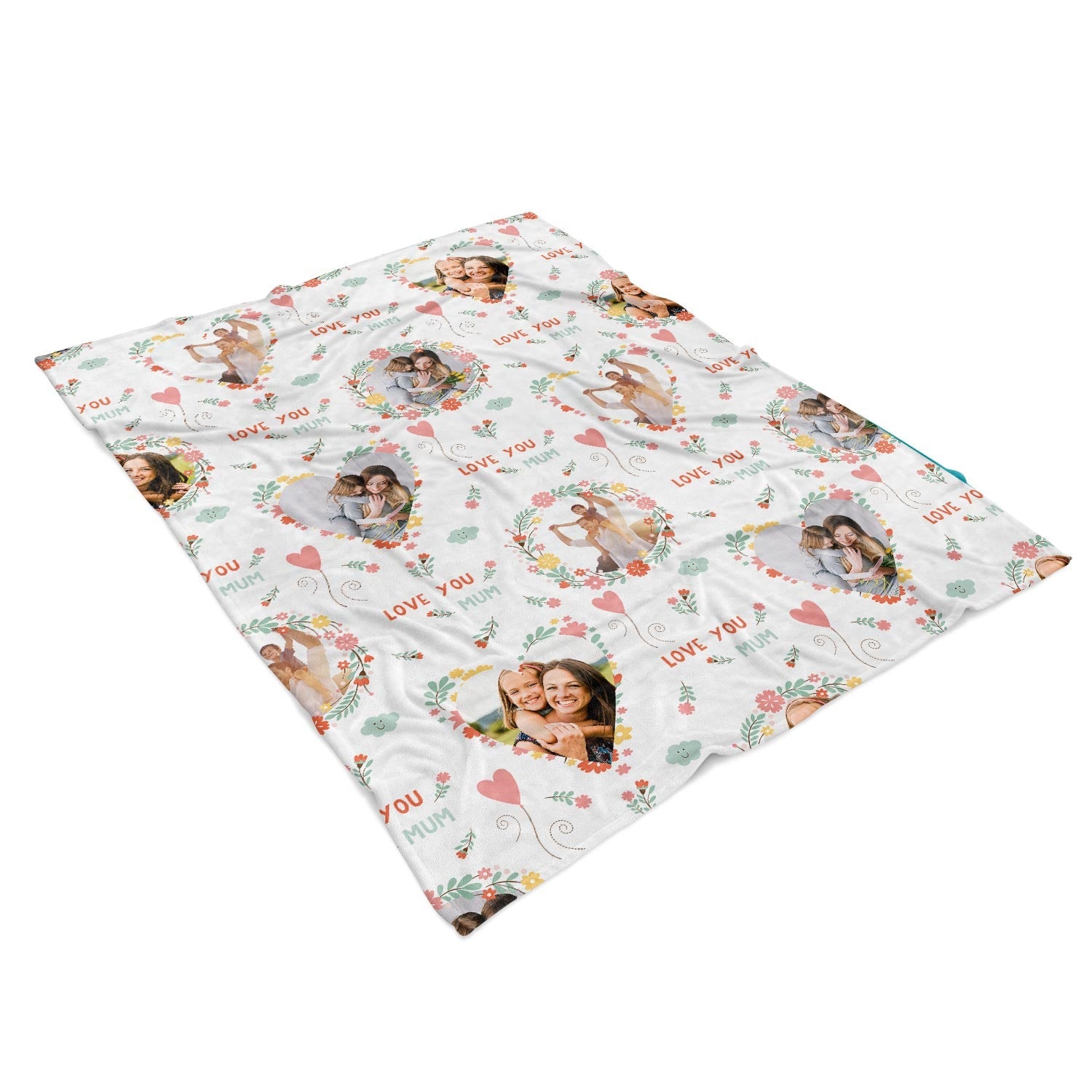 Love You Mum Photo Collage Personalised Blanket