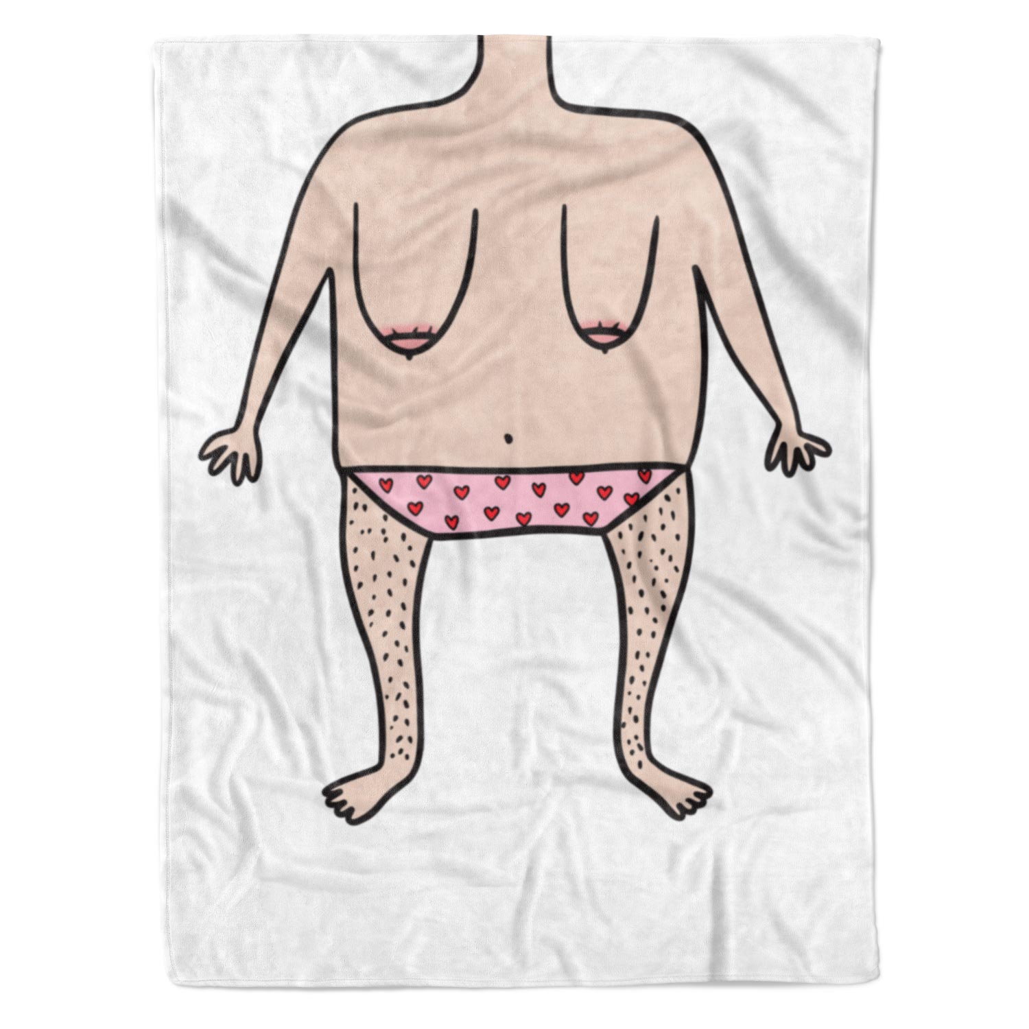 Funny Nude Doodle Personalised Blanket
