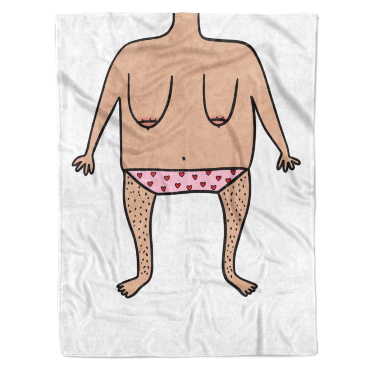Funny Nude Doodle Personalised Blanket