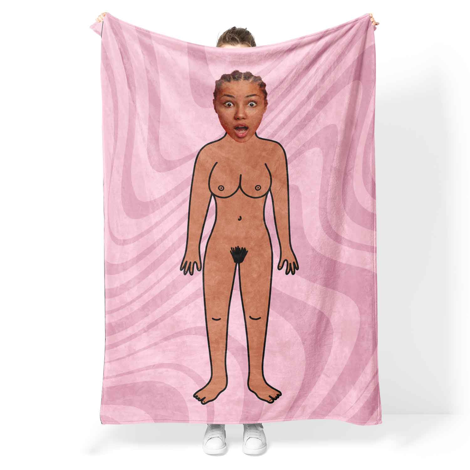 Birthday Suit Woman Funny Personalised Blanket