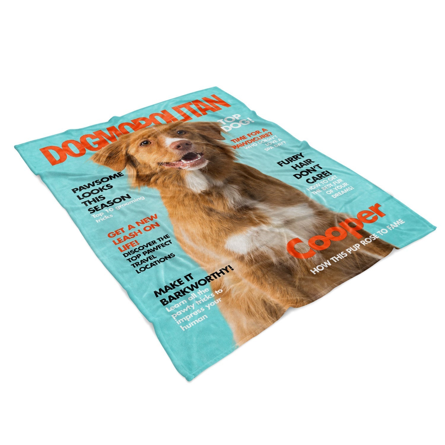 Dogmopolitan Fashion Magazine Cover Personalised Dog Blanket