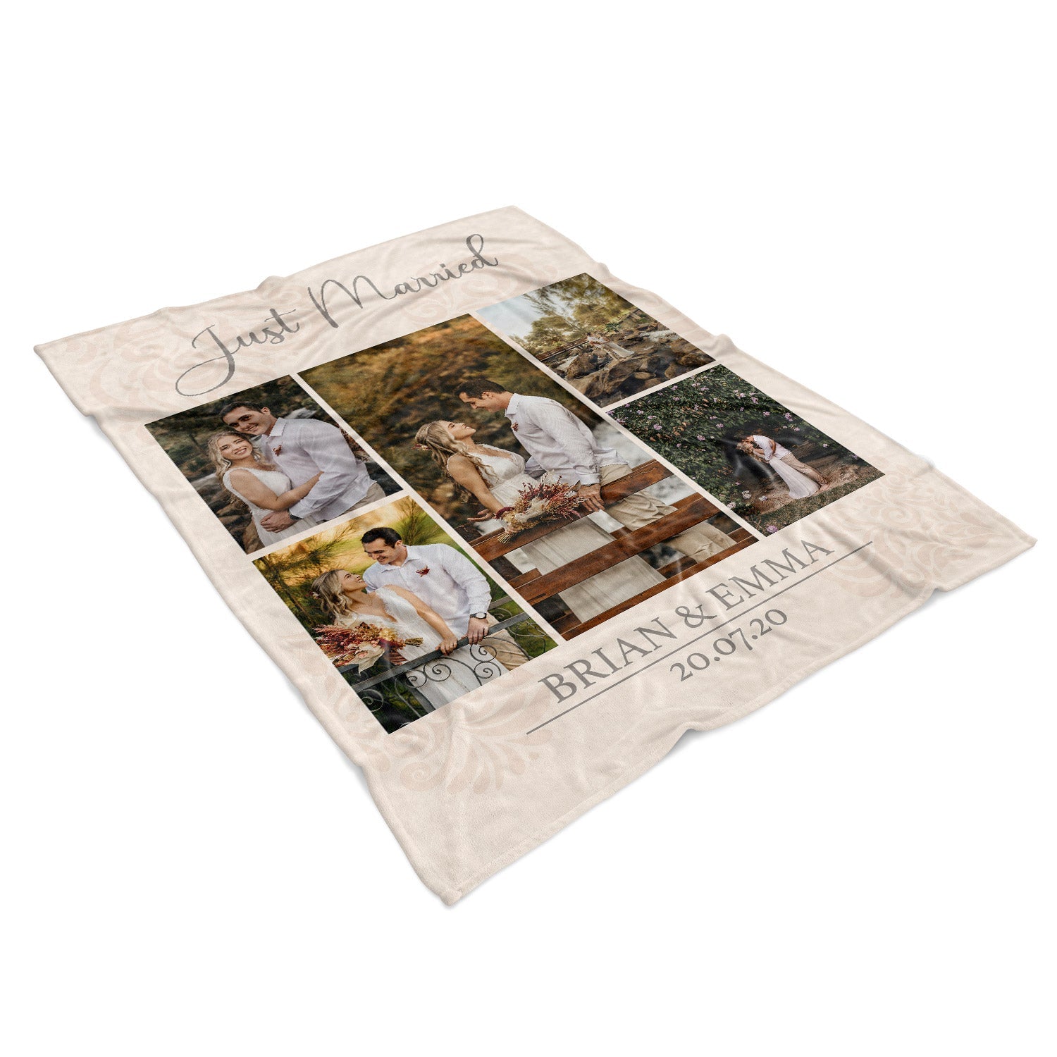 Just Married *Name* & *Date* Personalised Blanket
