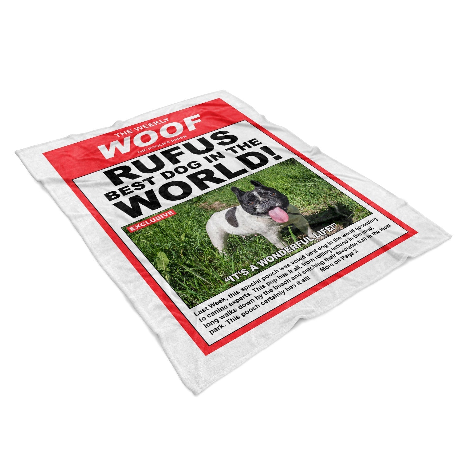 The Weekly Woof! Magazine Cover Personalised Dog Blanket