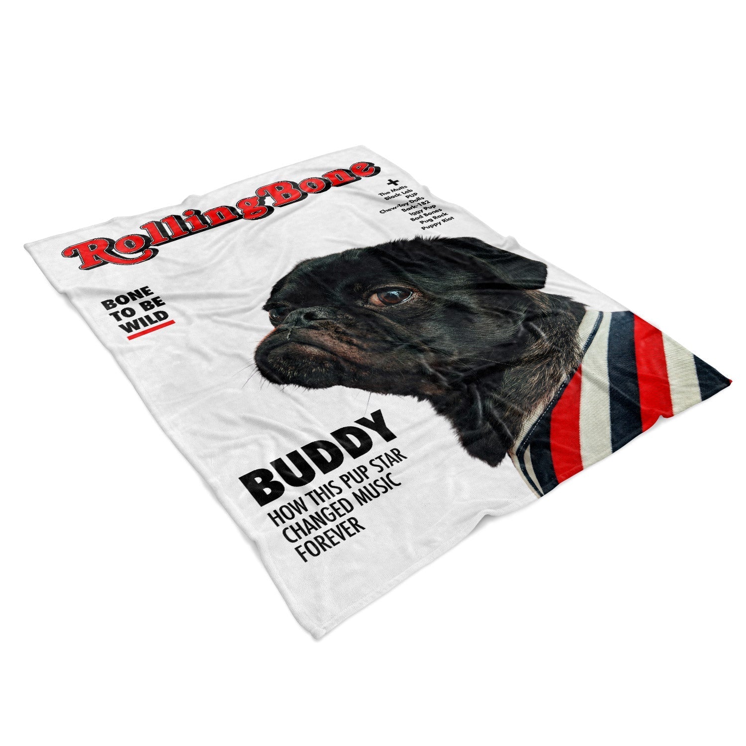 RollingBone Music Magazine Cover Personalised Dog Blanket