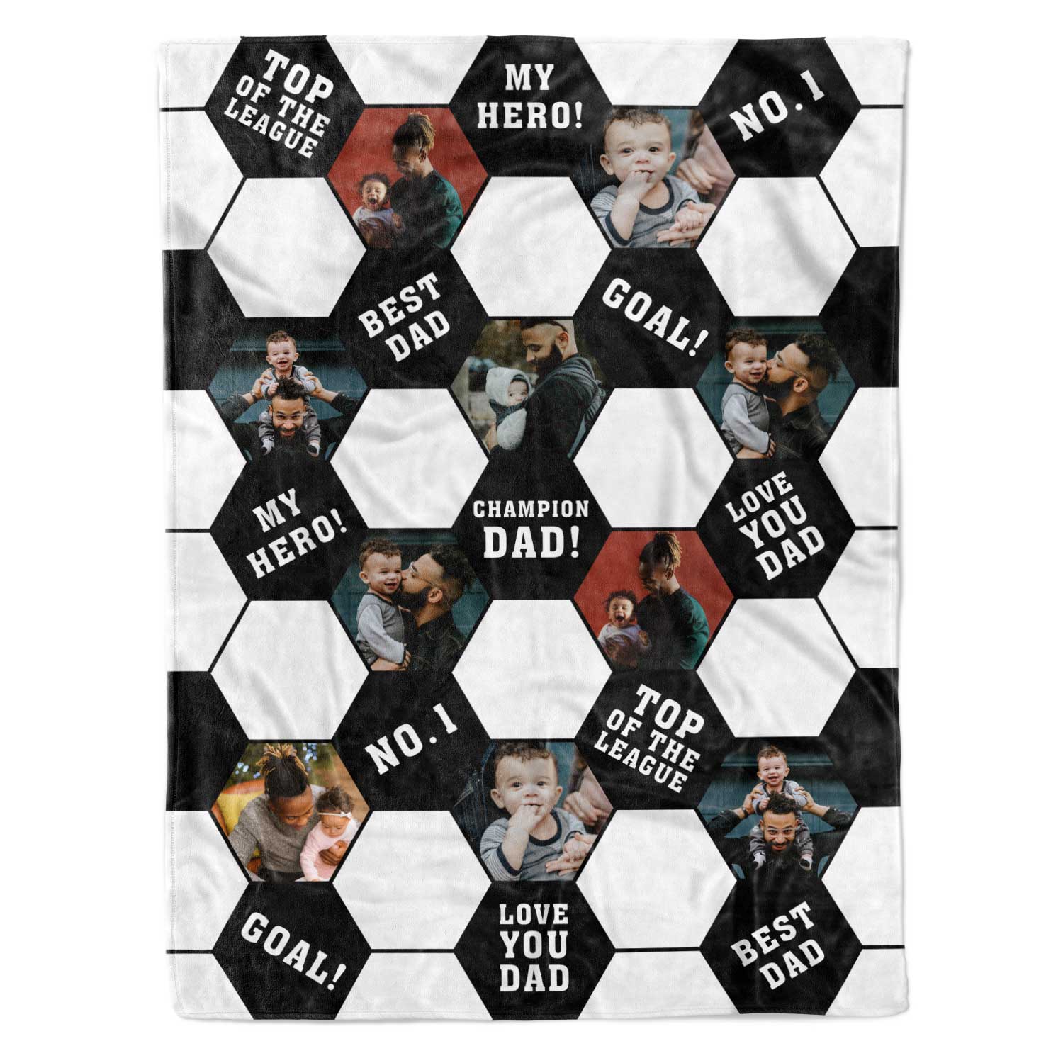 Champion Dad Football Personalised Blanket