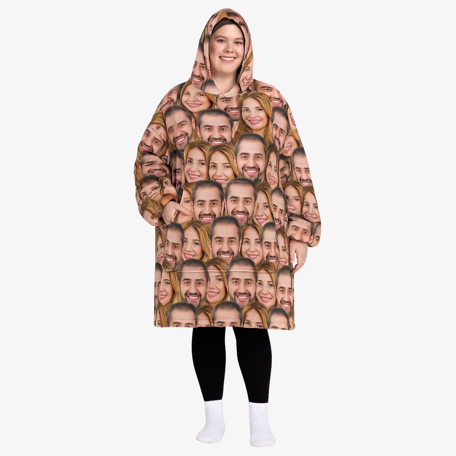 Couples Face Mash Chillzy Hoodie Blanket
