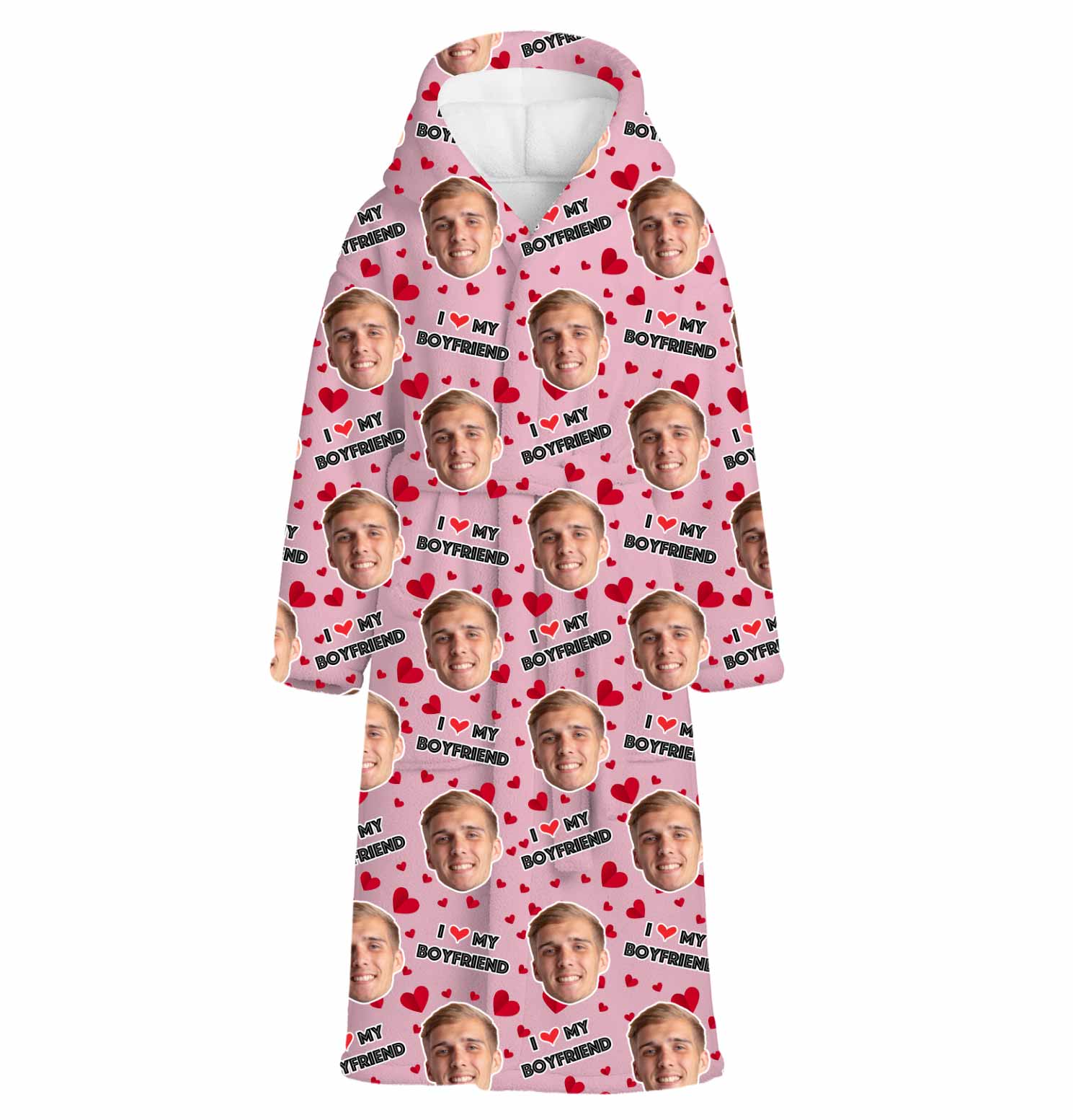 I Love My Boyfriend Personalised Dressing Gown