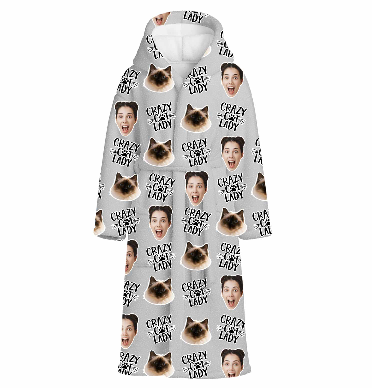 Crazy Cat Lady Personalised Dressing Gown