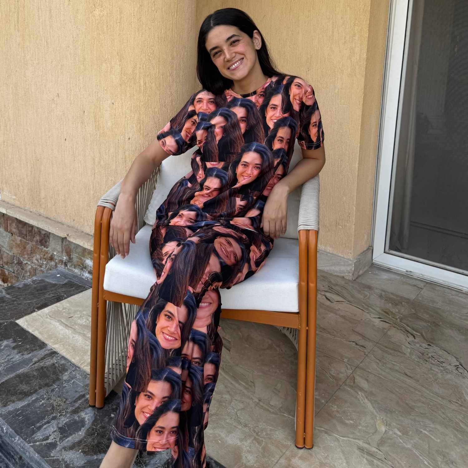 Women's Face Mash Pyjamas - Personalised PJ Trouser Set