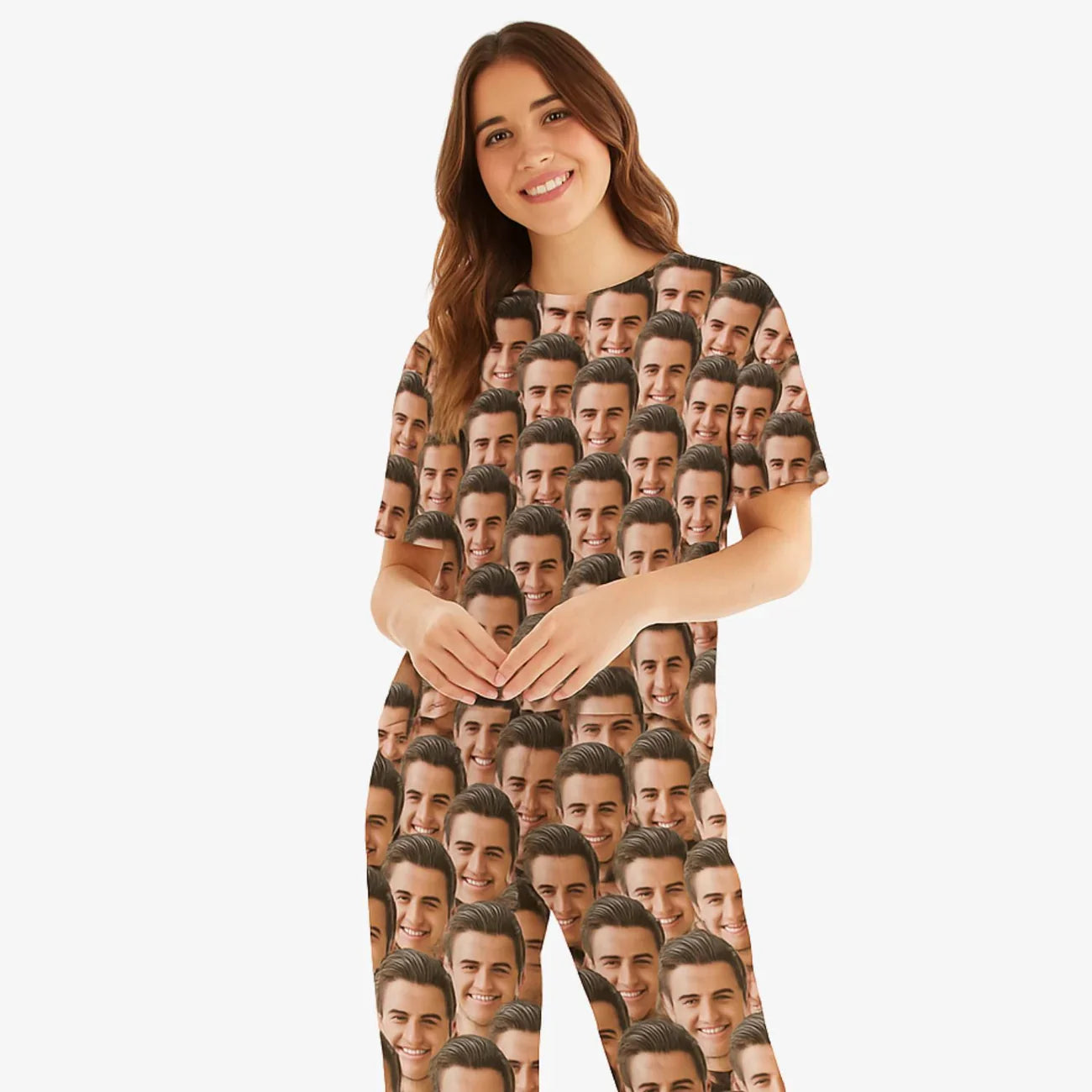 Women's Face Mash Pyjamas - Personalised PJ Trouser Set