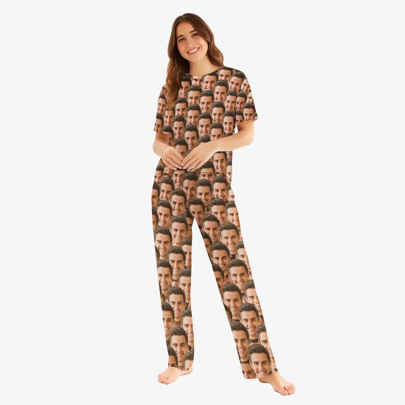 Women's Face Mash Pyjamas - Personalised PJ Trouser Set