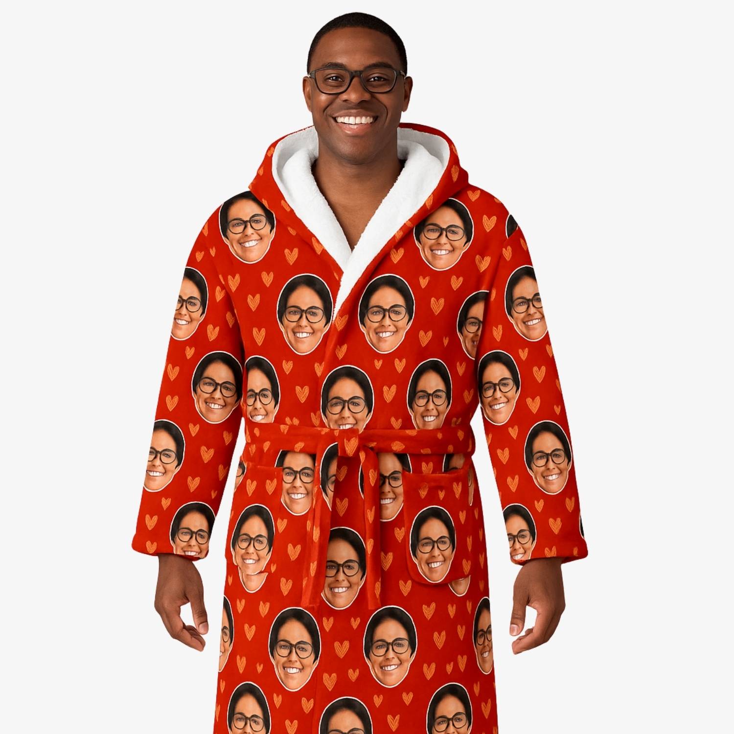 Gold Hearts Personalised Dressing Gown