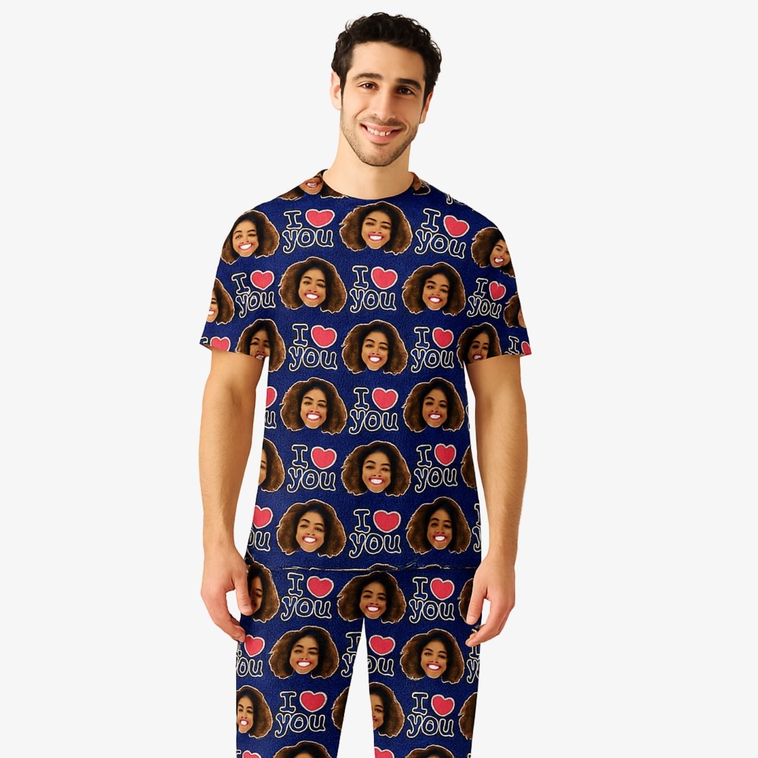 Men's I Heart You Personalised Pyjamas