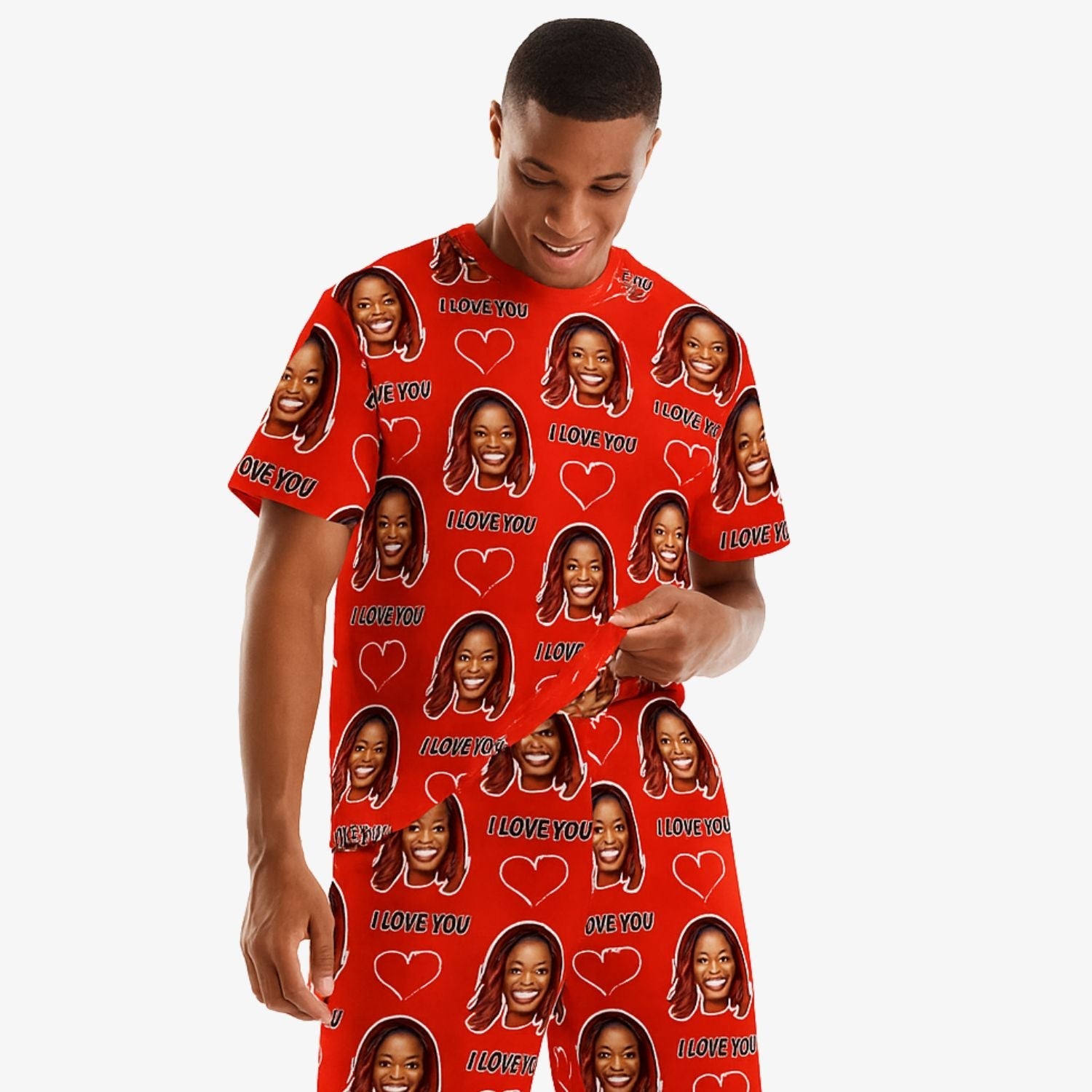 Men's I Love You Personalised Pyjamas