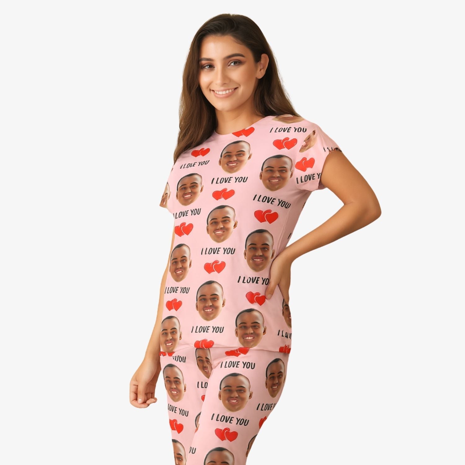 Women's I Love You Personalised Pyjamas - Trouser Set