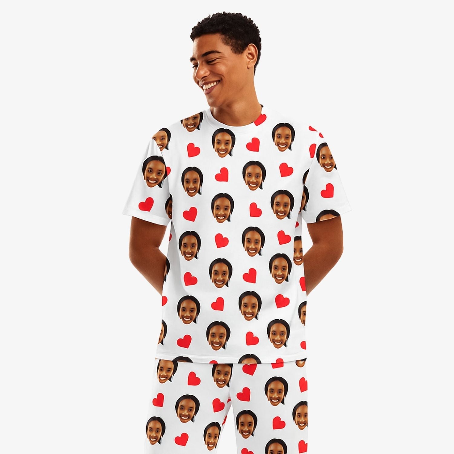Men's Love Hearts Personalised Pyjamas