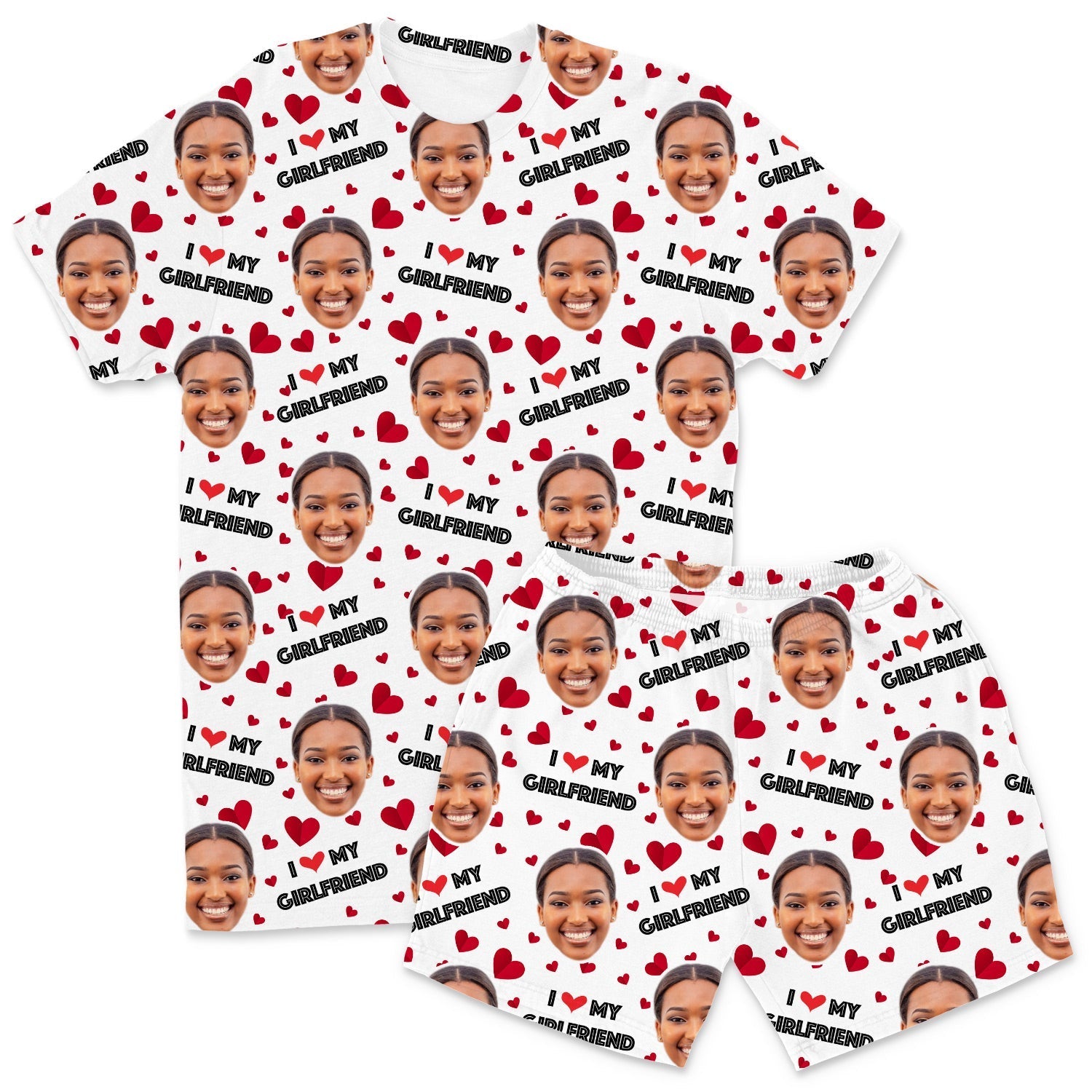 Men's I Love My Girlfriend PJs - Shorts Set