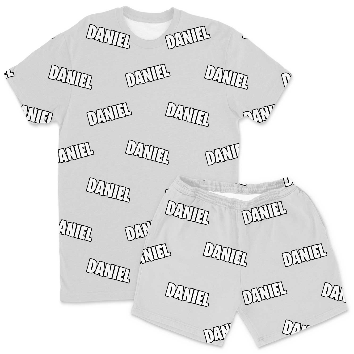 Your Name All Over Men's Personalised PJs - Shorts Set