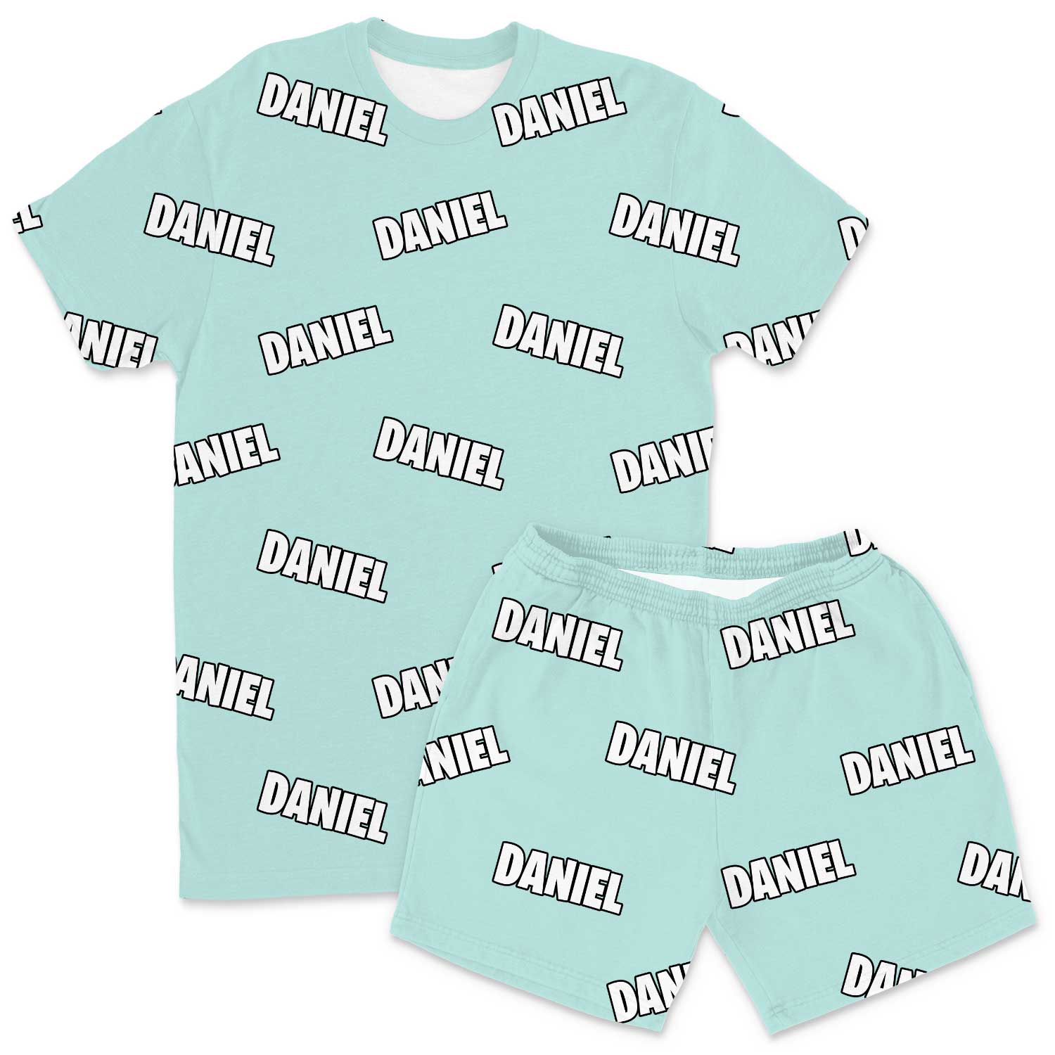 Your Name All Over Men's PJ Shorts Set