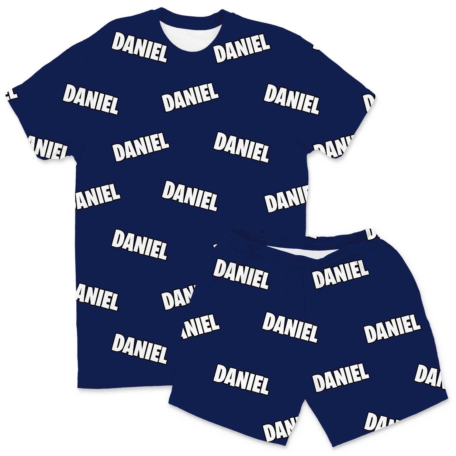 Your Name All Over Men's Personalised PJs - Shorts Set