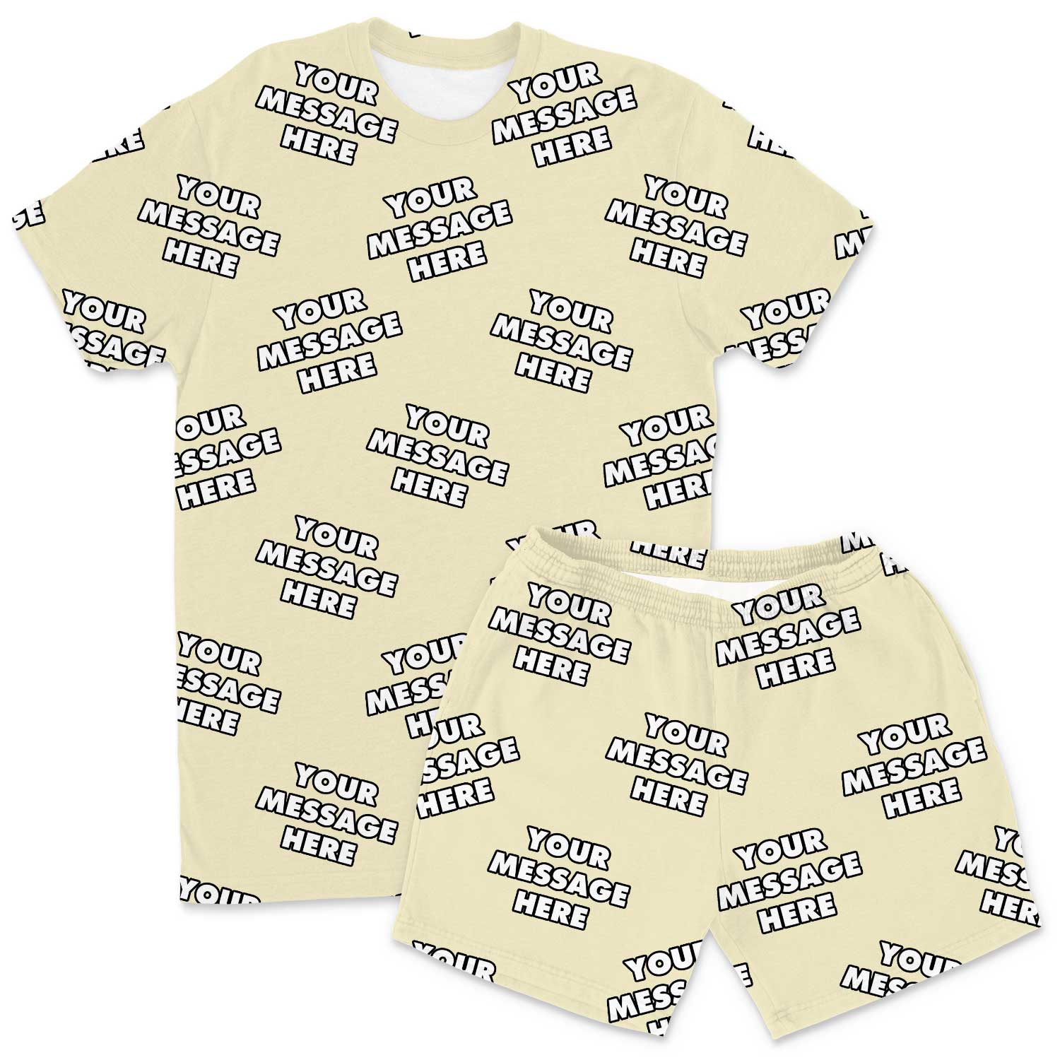 Your Message All Over Men's Personalised PJs - Shorts Set