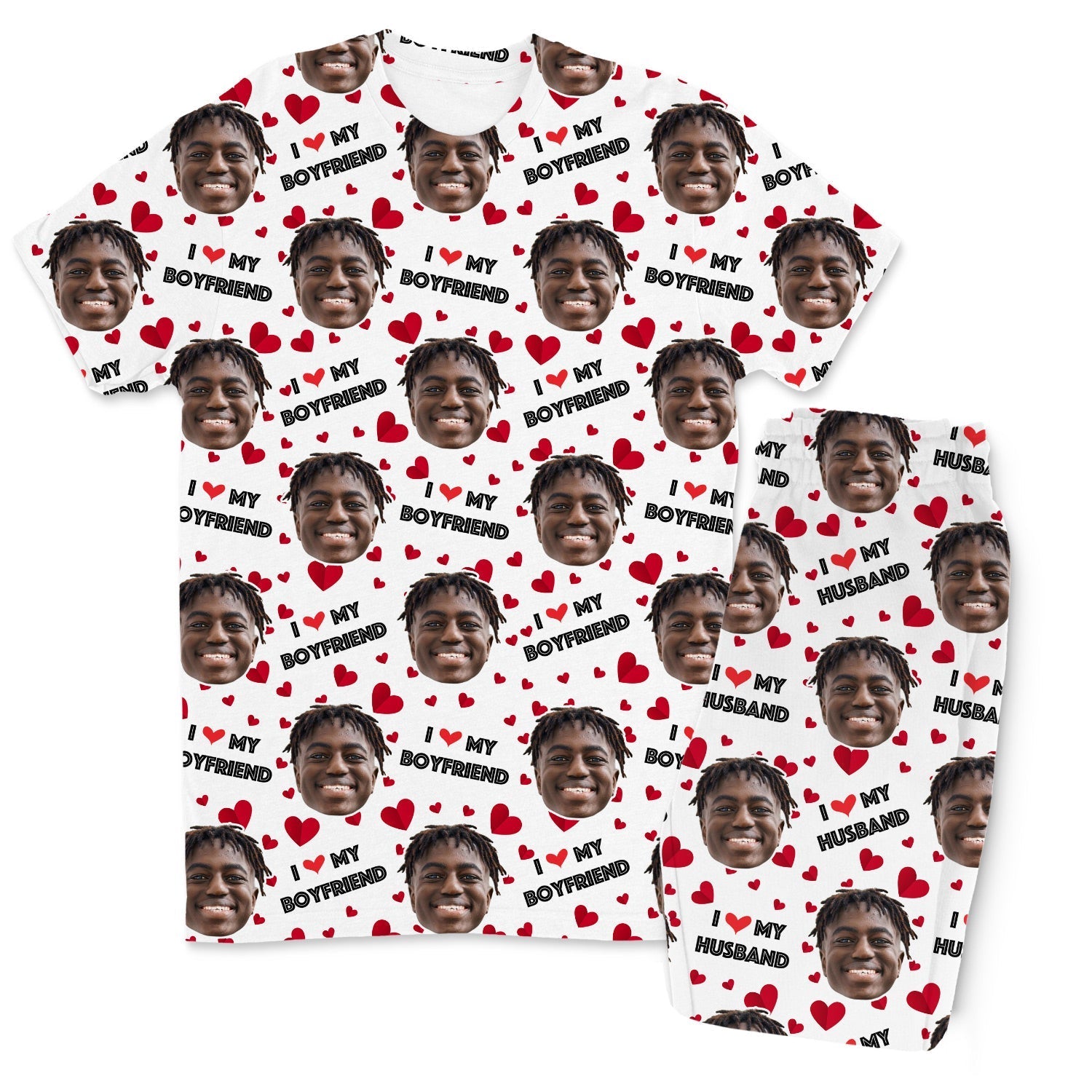 I Love My Boyfriend Custom Men's PJ Trousers Set