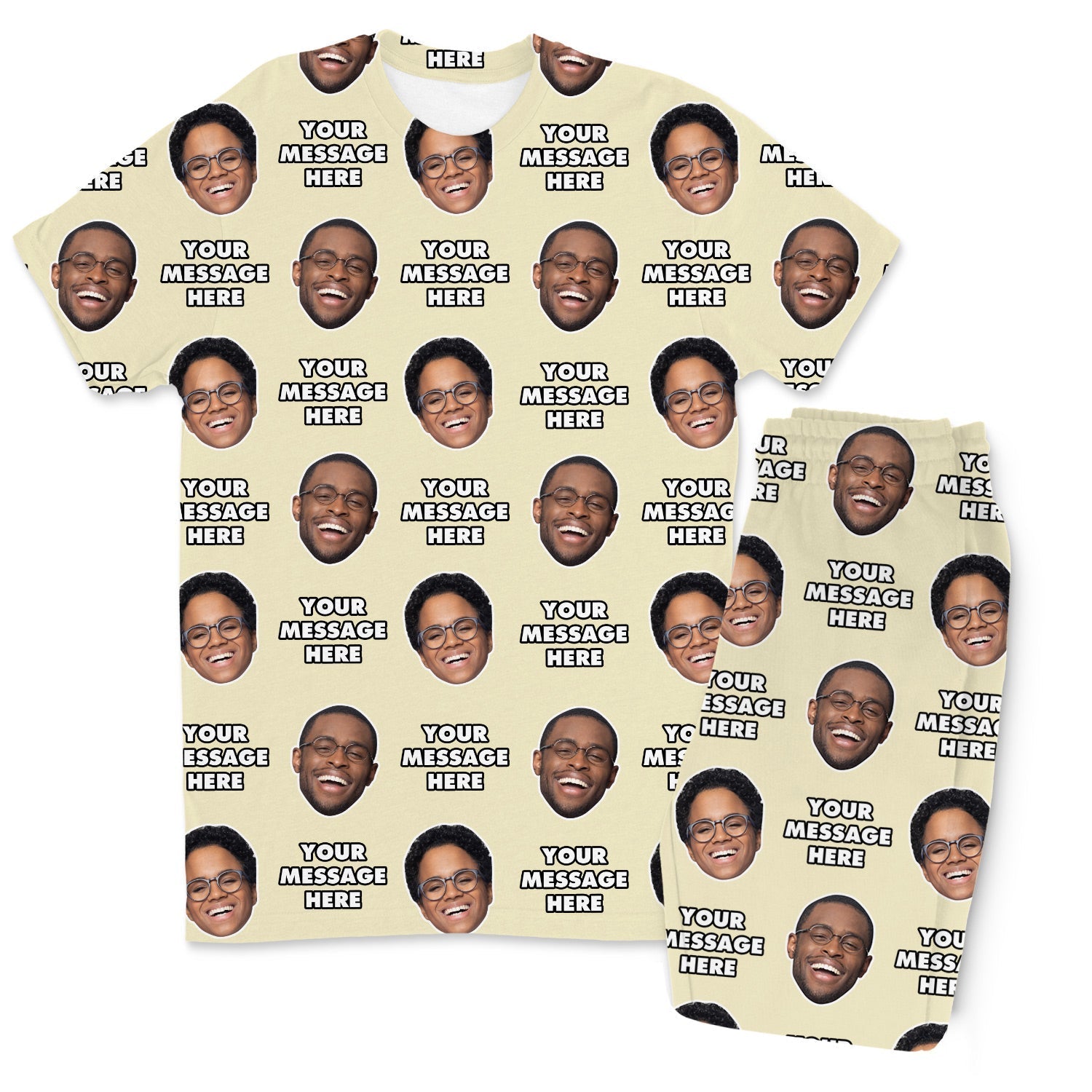 Your Face & Message Men's Personalised PJs - Trousers Set