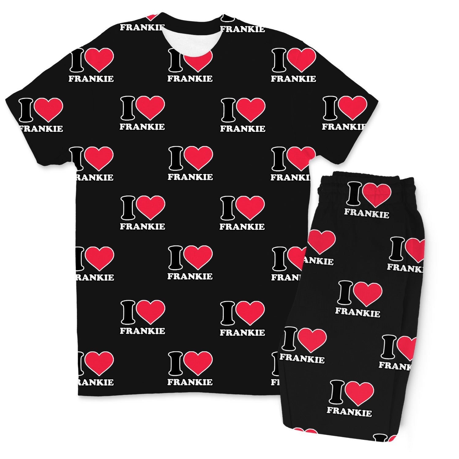 Men's I Heart Name Personalised PJs - Trousers Set