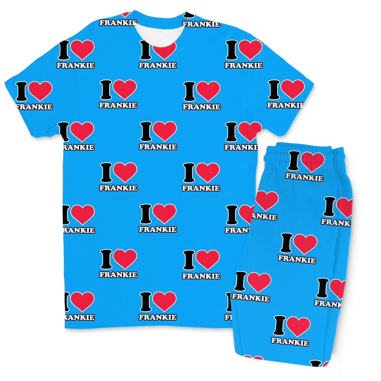 Men's I Heart Name Personalised PJs - Trousers Set