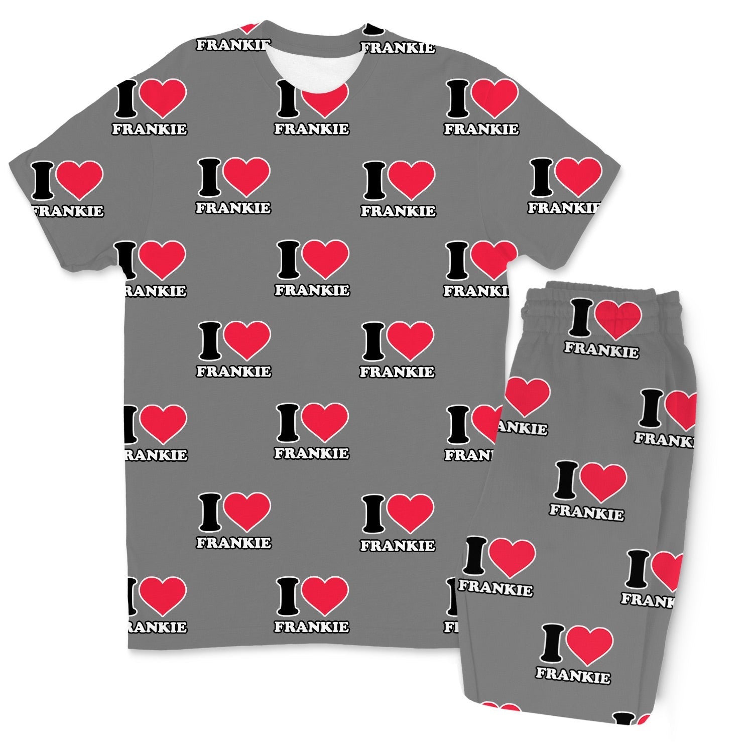 Men's I Heart Name Personalised PJs - Trousers Set