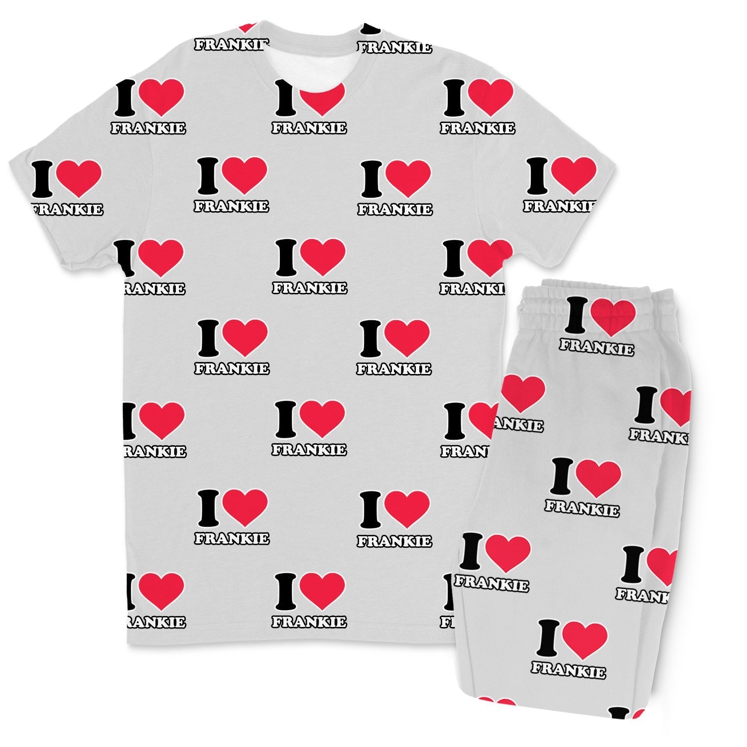 Men's I Heart Name Personalised PJs - Trousers Set