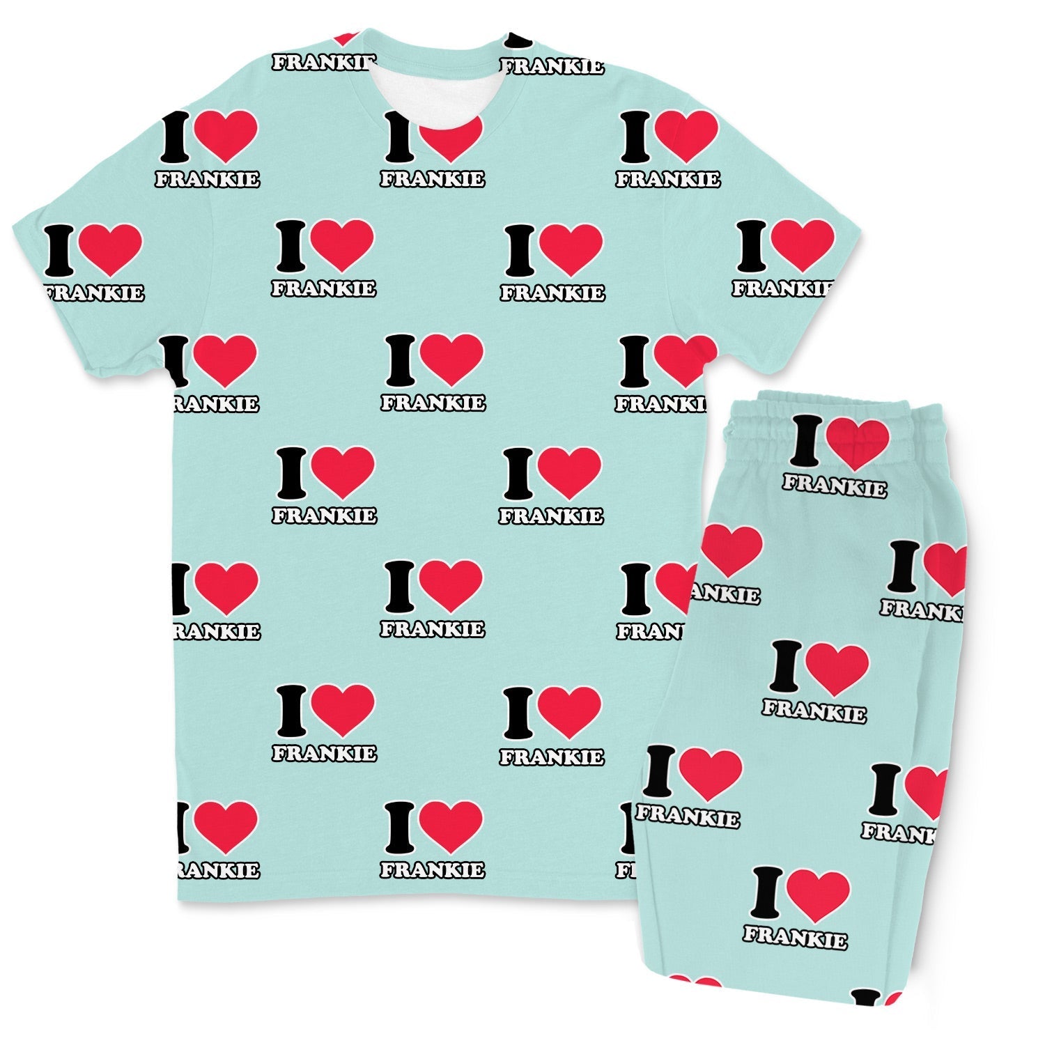 Men's I Heart Name Personalised PJs - Trousers Set