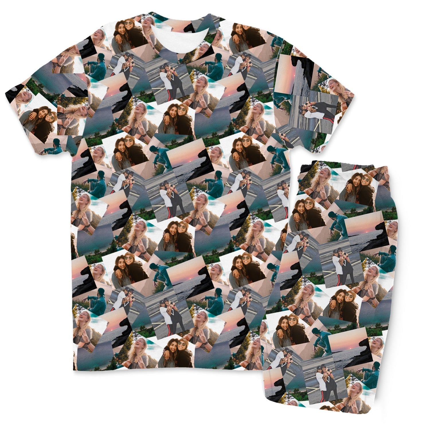 Overlap Photo Collage Men's PJ Trousers Set