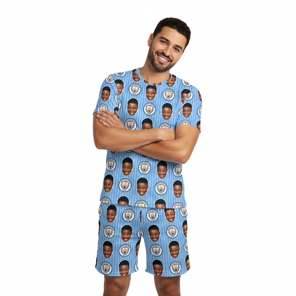 Personalised Men's Pyjamas - Man City Men's PJ Shorts Set