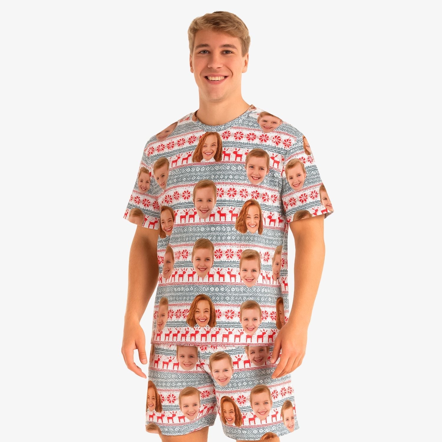 Men’s Nordic Personalised Christmas PJs - Shorts Set