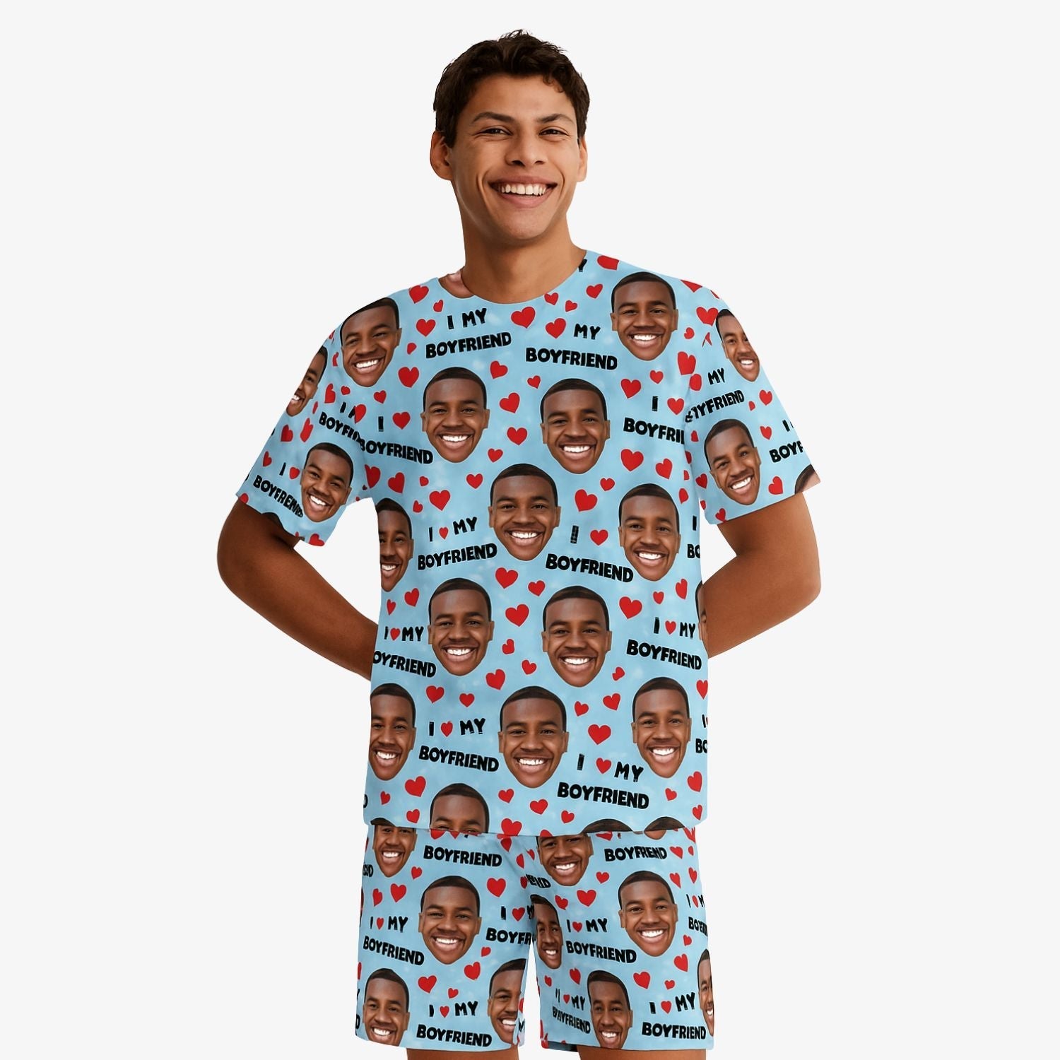 Men's I Love My Boyfriend PJs - Shorts Set