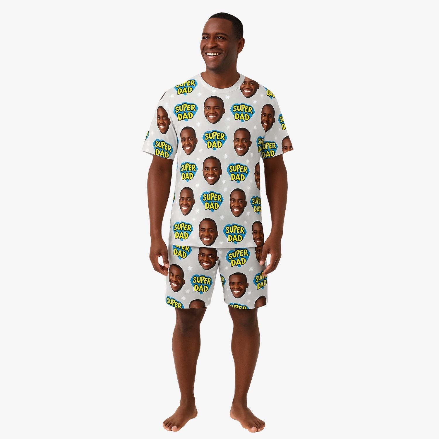 Men's Super Dad Personalised PJs