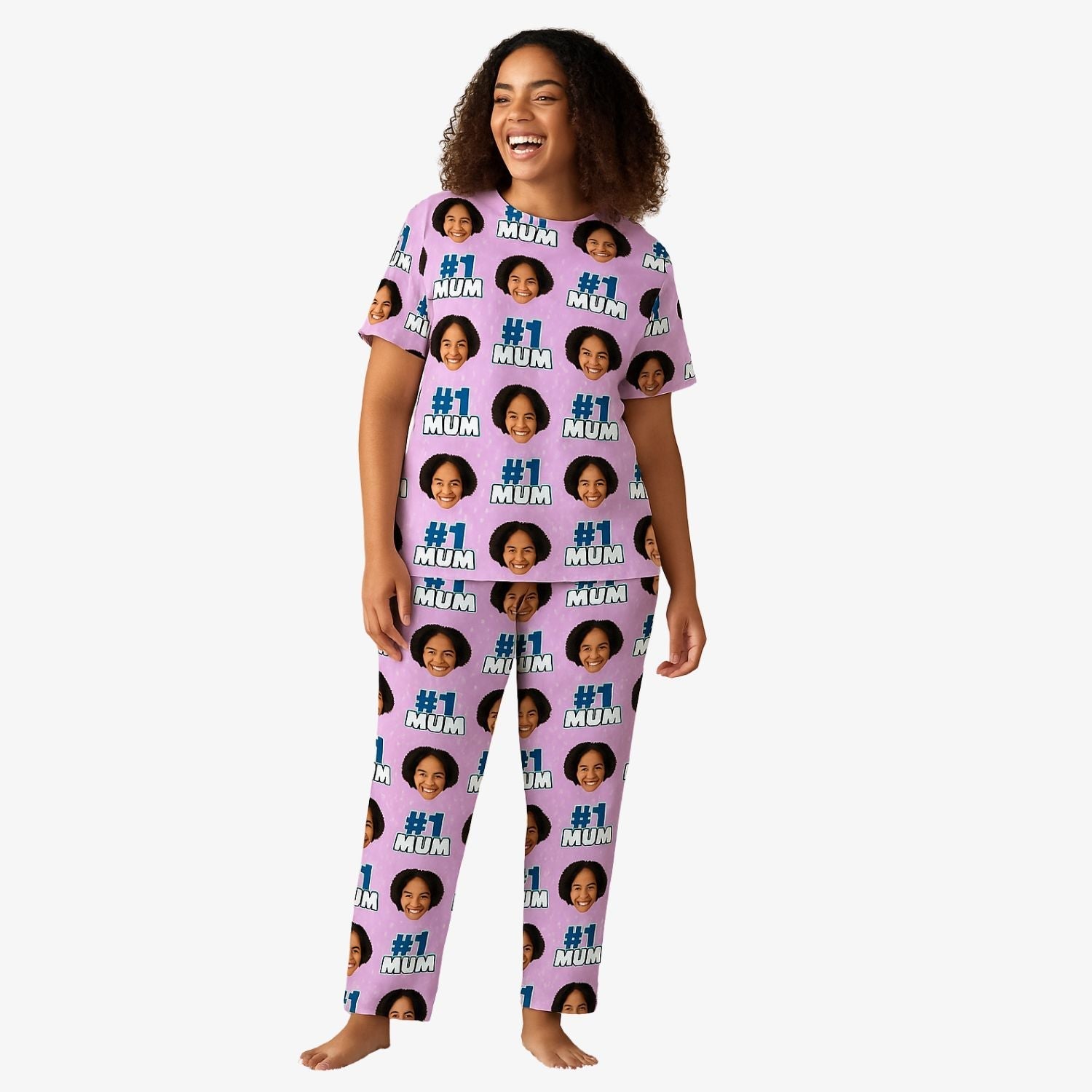 Women's Number 1 Mum Personalised Pyjamas - Trouser Set