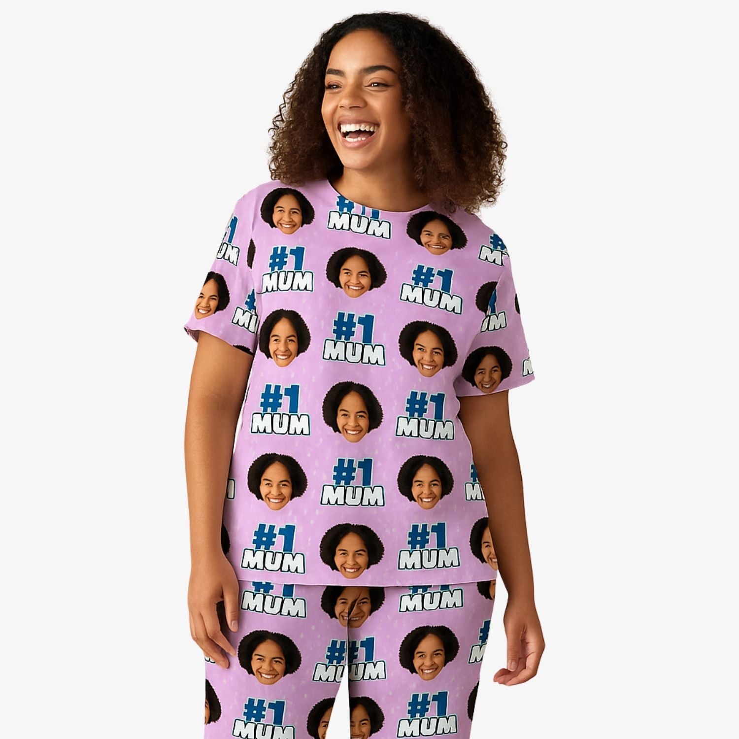 Women's Number 1 Mum Personalised Pyjamas - Trouser Set