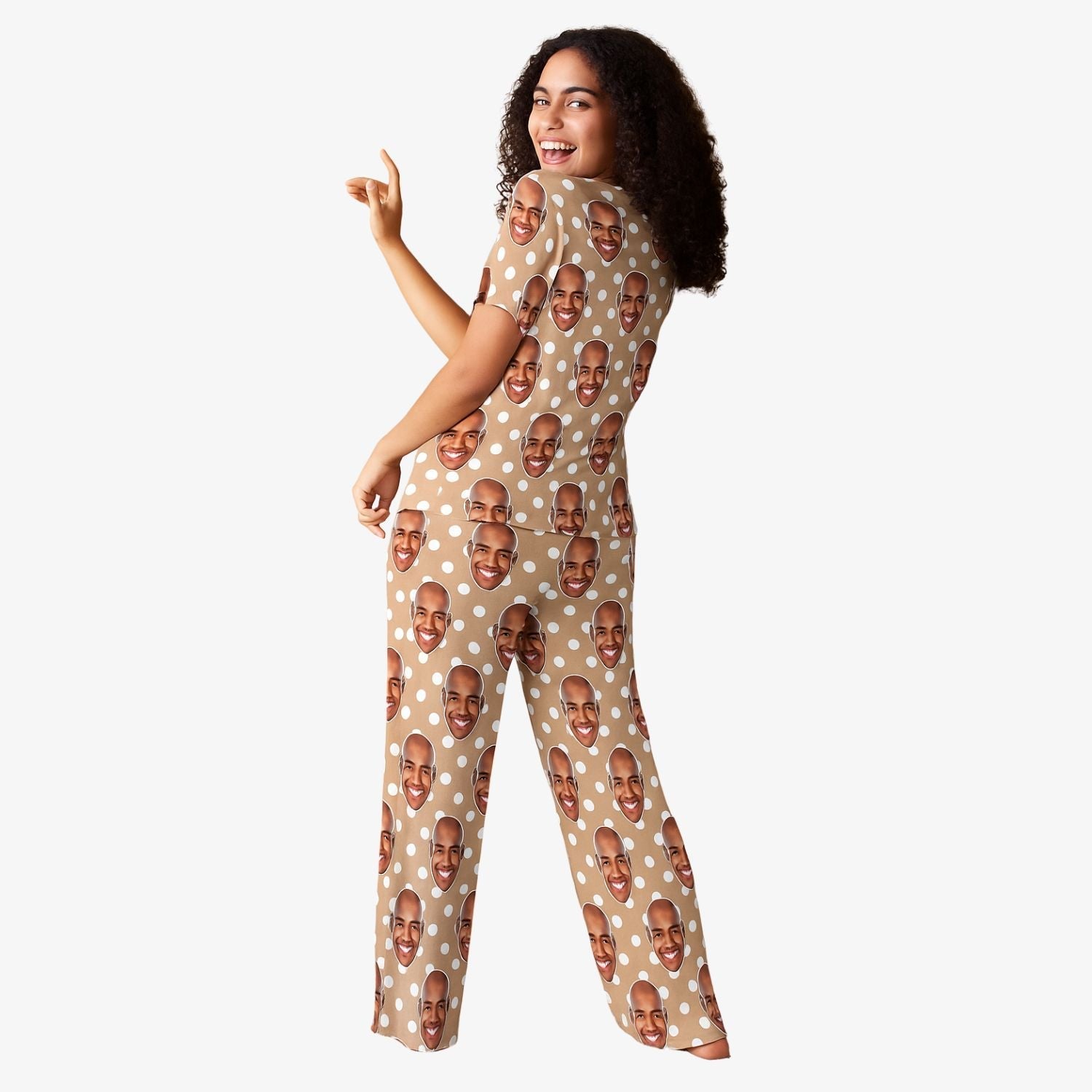 Women's Polka Dot Personalised Pyjamas - Trouser Set
