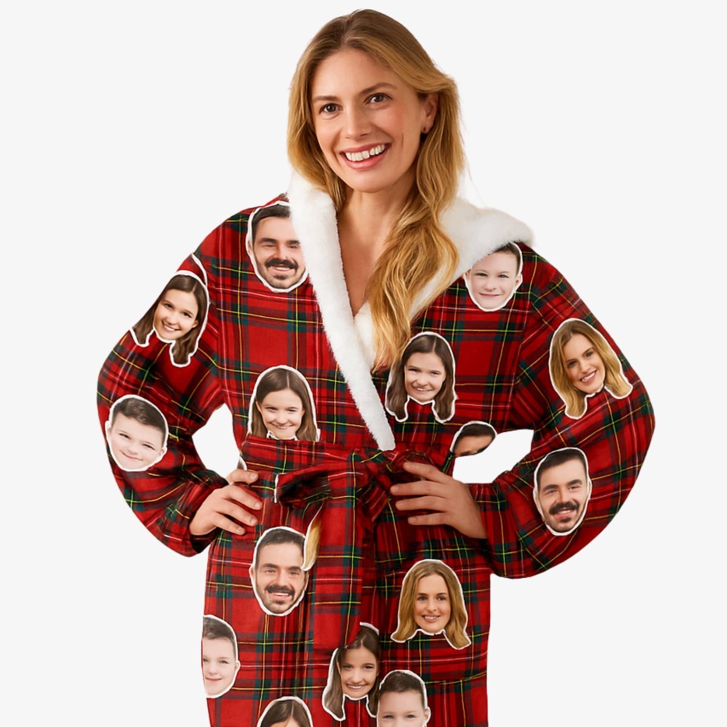 red tartan custom dressing gown