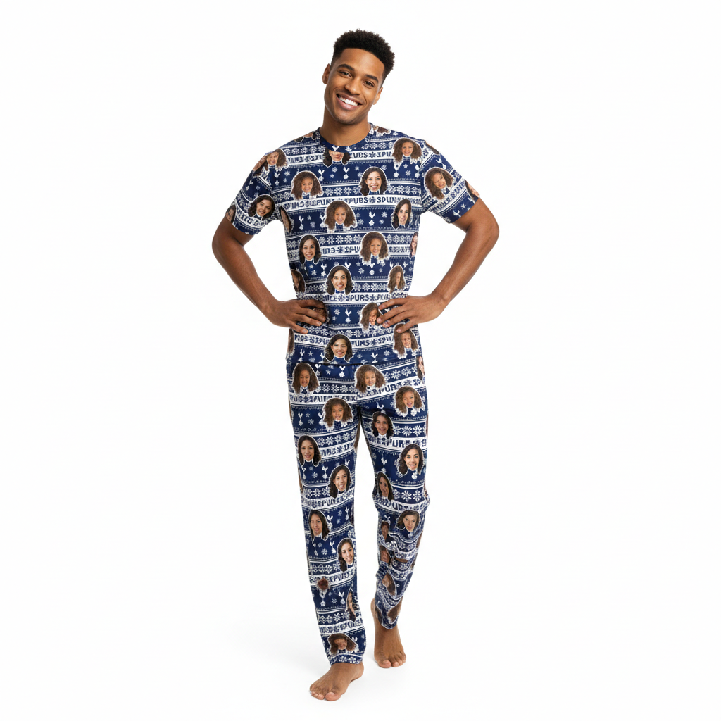 Spurs Christmas Men's Personalised Pyjamas - Trouser Set